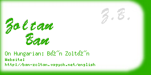 zoltan ban business card